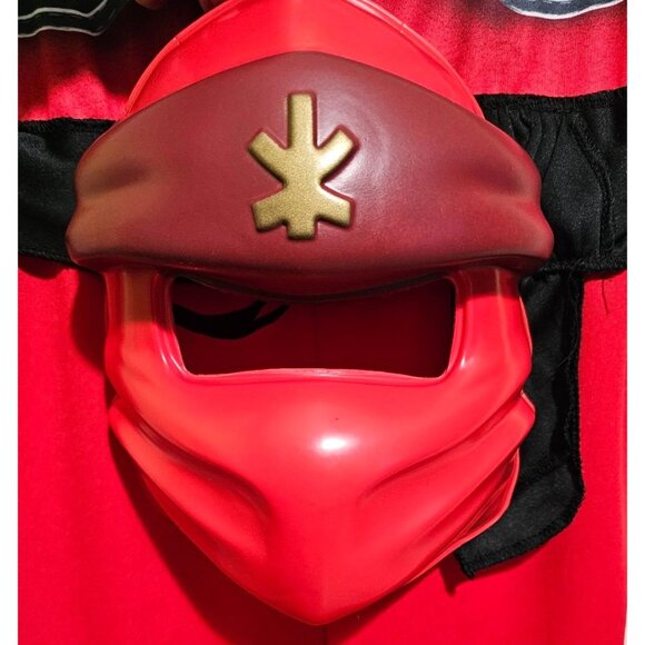 Lego Ninjago Kai Legacy Classic Costume 10-12 Jumpsuit Mask Red Ninja Disguise - Picture 4 of 12